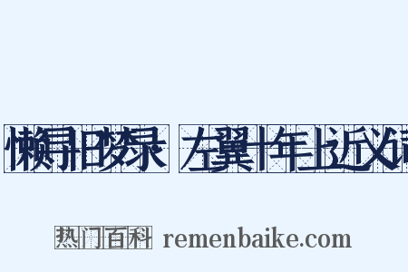 懒寻旧梦录·左翼十年上近义词是什么意思的图片